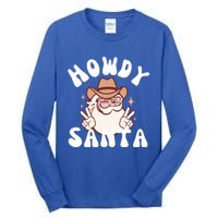 Cow Santa Western Christmas Howdy Santa Groovy Xmas Gift Tall Long Sleeve T-Shirt