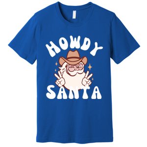 Cow Santa Western Christmas Howdy Santa Groovy Xmas Gift Premium T-Shirt