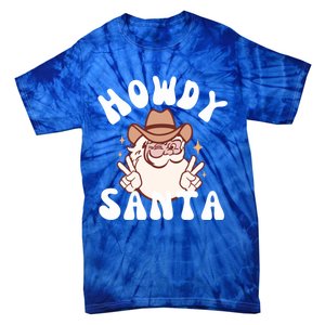 Cow Santa Western Christmas Howdy Santa Groovy Xmas Gift Tie-Dye T-Shirt