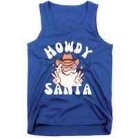 Cow Santa Western Christmas Howdy Santa Groovy Xmas Gift Tank Top