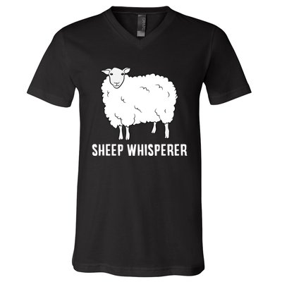 Cute Sheep Whisperer Farmer Sheep Farmer Love Sheep V-Neck T-Shirt