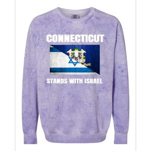 Connecticut Stands With Israel Connecticut Israel Flag Colorblast Crewneck Sweatshirt