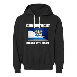 Connecticut Stands With Israel Connecticut Israel Flag Garment-Dyed Fleece Hoodie