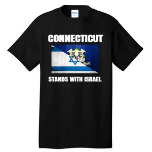 Connecticut Stands With Israel Connecticut Israel Flag Tall T-Shirt