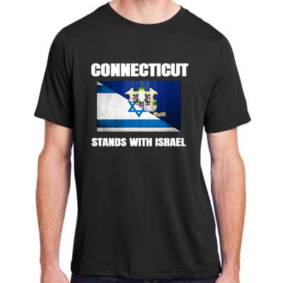 Connecticut Stands With Israel Connecticut Israel Flag Adult ChromaSoft Performance T-Shirt