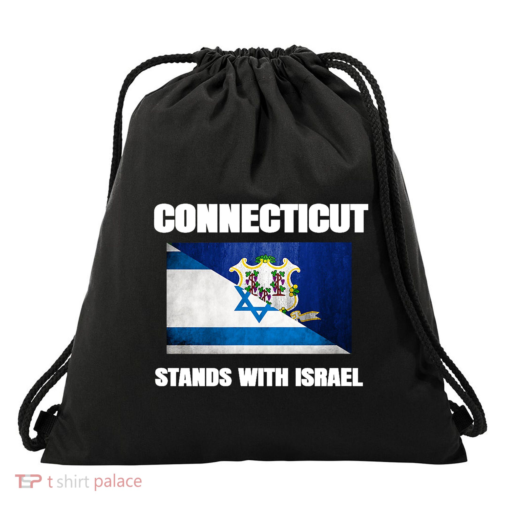 Connecticut Stands With Israel Connecticut Israel Flag Drawstring Bag
