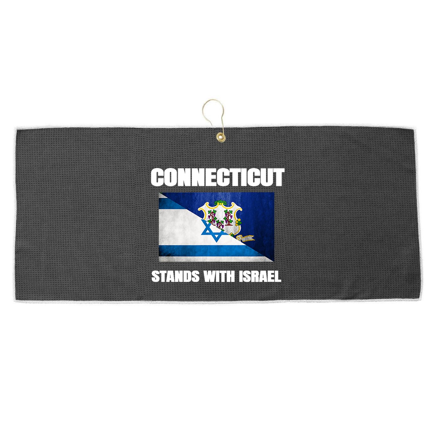 Connecticut Stands With Israel Connecticut Israel Flag Large Microfiber Waffle Golf Towel