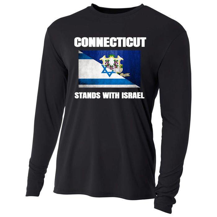 Connecticut Stands With Israel Connecticut Israel Flag Cooling Performance Long Sleeve Crew