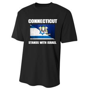 Connecticut Stands With Israel Connecticut Israel Flag Performance Sprint T-Shirt