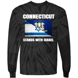 Connecticut Stands With Israel Connecticut Israel Flag Tie-Dye Long Sleeve Shirt