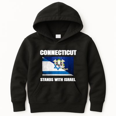 Connecticut Stands With Israel Connecticut Israel Flag Kids Hoodie