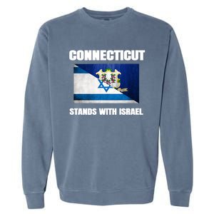 Connecticut Stands With Israel Connecticut Israel Flag Garment-Dyed Sweatshirt