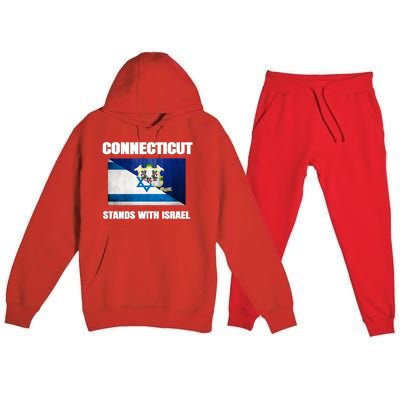 Connecticut Stands With Israel Connecticut Israel Flag Premium Hooded Sweatsuit Set