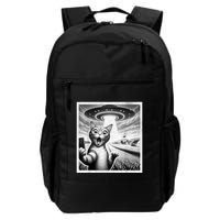 Cat Selfie With Alien Ufo Funny Cat For Women Backpack