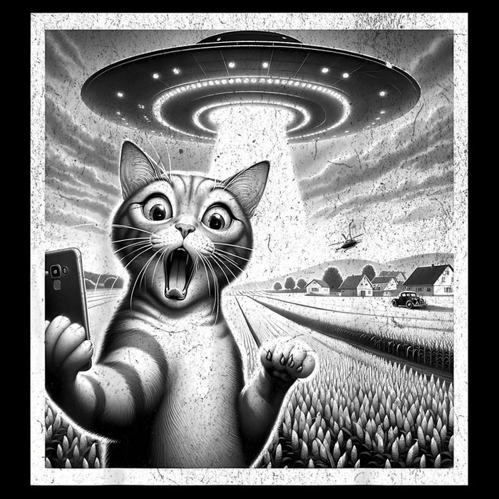 Cat Selfie With Alien Ufo Funny Cat For Women Backpack