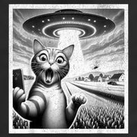Cat Selfie With Alien Ufo Funny Cat For Women Adult Drive Performance Visor