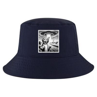 Cat Selfie With Alien Ufo Funny Cat For Women Cool Comfort Performance Bucket Hat