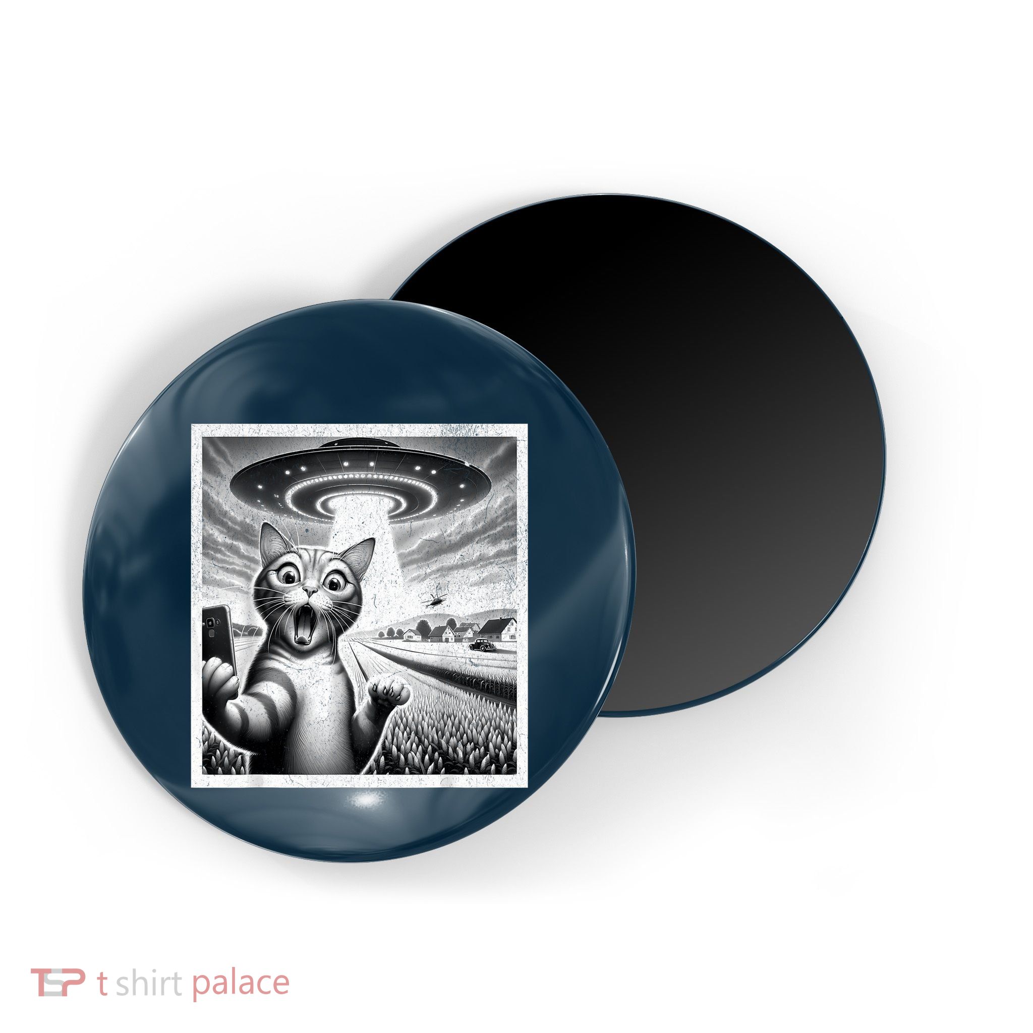 Cat Selfie With Alien Ufo Funny Cat For Women Magnet