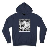 Cat Selfie With Alien Ufo Funny Cat For Women Tall Hoodie