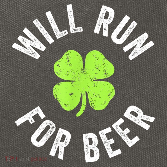 Cute Shamrock Will Run For Beer Funny St. Patricks Day Gift Cotton Canvas Backpack