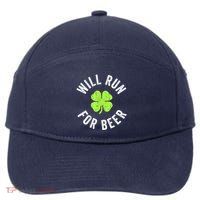 Cute Shamrock Will Run For Beer Funny St. Patricks Day Gift 7-Panel Snapback Hat