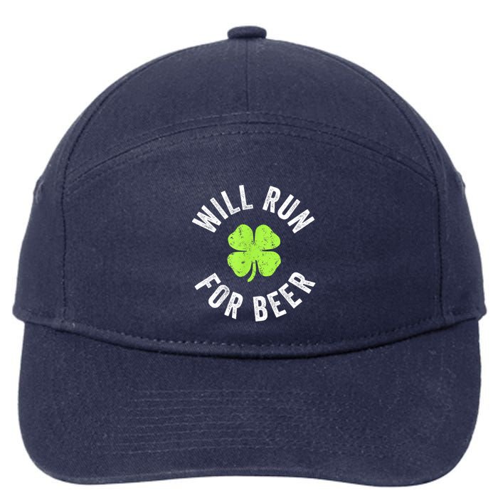 Cute Shamrock Will Run For Beer Funny St. Patricks Day Gift 7-Panel Snapback Hat