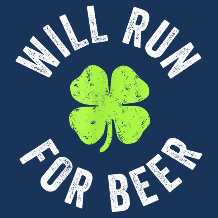 Cute Shamrock Will Run For Beer Funny St. Patricks Day Gift 7-Panel Snapback Hat