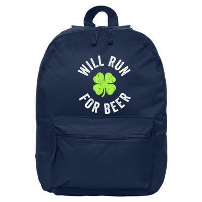 Cute Shamrock Will Run For Beer Funny St. Patricks Day Gift 16 in Basic Backpack