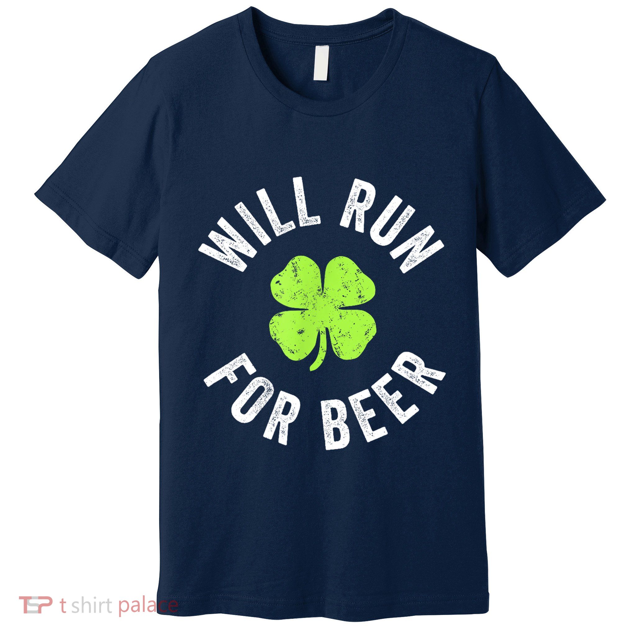 Cute Shamrock Will Run For Beer Funny St. Patricks Day Gift Premium T-Shirt