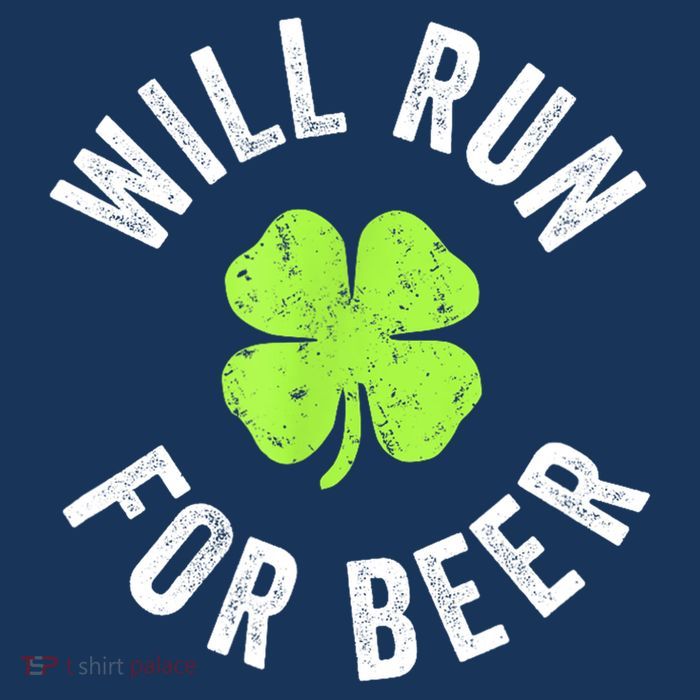Cute Shamrock Will Run For Beer Funny St. Patricks Day Gift Pom Pom 12in Knit Beanie