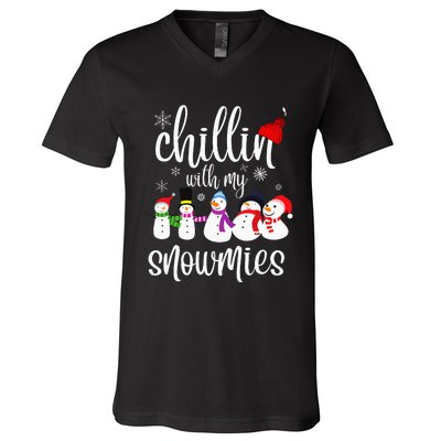 Cozy Snowman Winter Pajama Set V-Neck T-Shirt