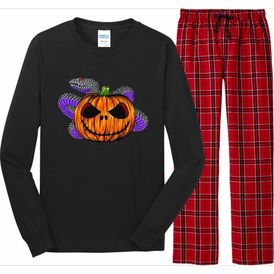 Cool Snake With Spooky Pumpkin Halloween Costume Long Sleeve Pajama Set