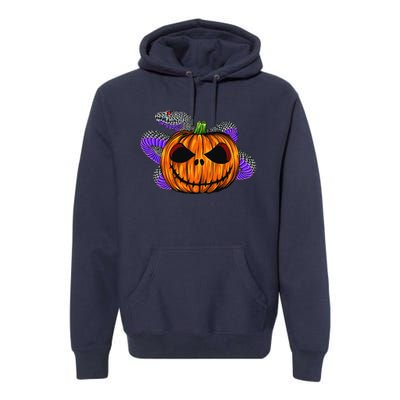 Cool Snake With Spooky Pumpkin Halloween Costume Premium Hoodie