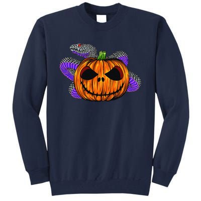 Cool Snake With Spooky Pumpkin Halloween Costume Tall Sweatshirt