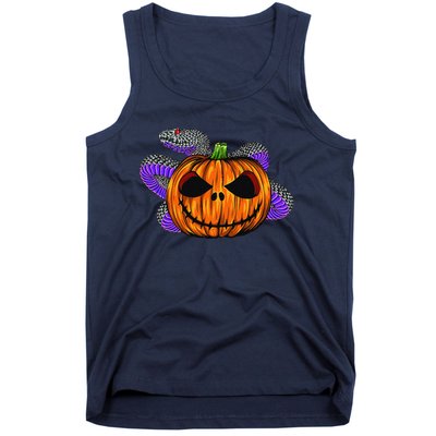 Cool Snake With Spooky Pumpkin Halloween Costume Tank Top