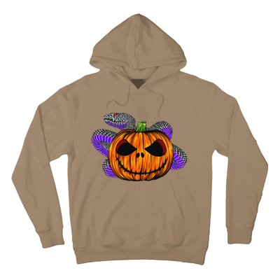 Cool Snake With Spooky Pumpkin Halloween Costume Hoodie