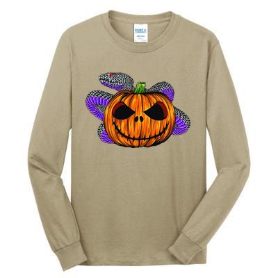 Cool Snake With Spooky Pumpkin Halloween Costume Tall Long Sleeve T-Shirt