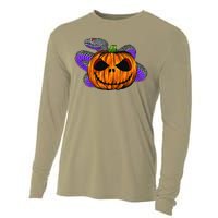 Cool Snake With Spooky Pumpkin Halloween Costume Cooling Performance Long Sleeve Crew