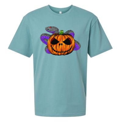 Cool Snake With Spooky Pumpkin Halloween Costume Sueded Cloud Jersey T-Shirt