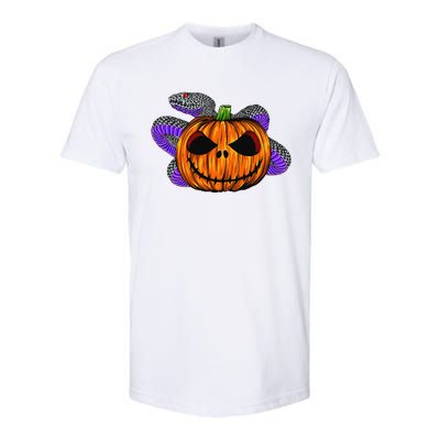 Cool Snake With Spooky Pumpkin Halloween Costume Softstyle CVC T-Shirt