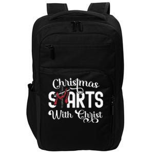 Christmas Starts With Christ Cross Jesus Christian Impact Tech Backpack