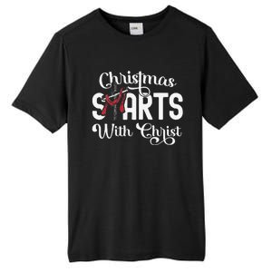 Christmas Starts With Christ Cross Jesus Christian Tall Fusion ChromaSoft Performance T-Shirt