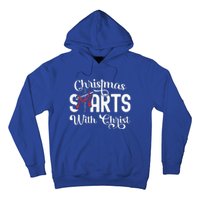 Christmas Starts With Christ Cross Jesus Christian Hoodie