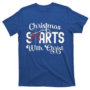 Christmas Starts With Christ Cross Jesus Christian T-Shirt