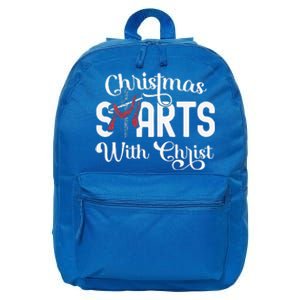 Christmas Starts With Christ Cross Jesus Christian 16 in Basic Backpack