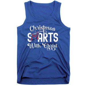 Christmas Starts With Christ Cross Jesus Christian Tank Top