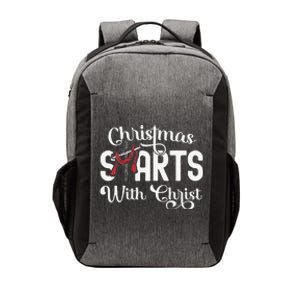 Christmas Starts With Christ Cross Jesus Christian Vector Backpack