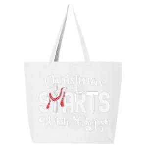 Christmas Starts With Christ Cross Jesus Christian 25L Jumbo Tote