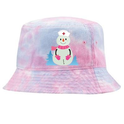 Christmas Snow With Nurse Cap Xmas Nursing Squad Gift Tie-Dyed Bucket Hat