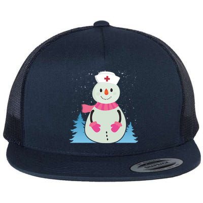 Christmas Snow With Nurse Cap Xmas Nursing Squad Gift Flat Bill Trucker Hat